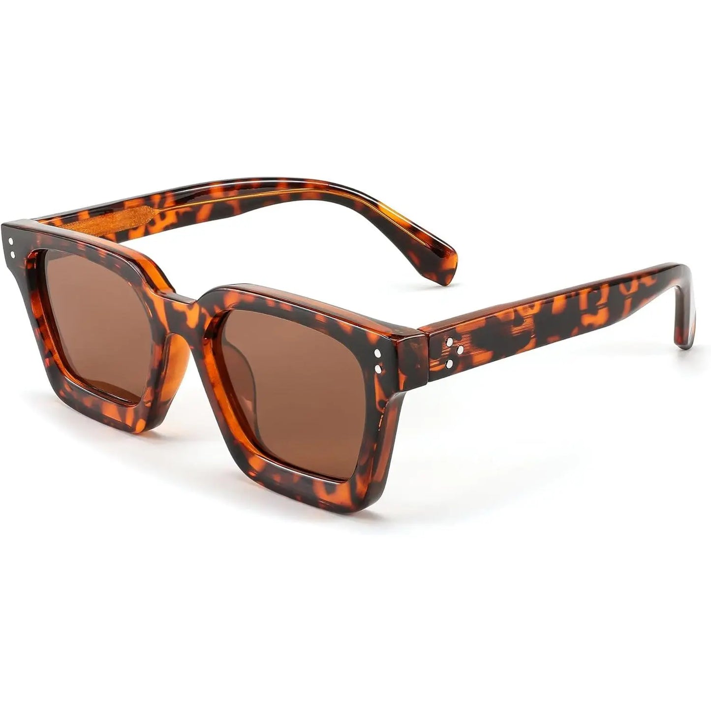 Polarized UV400 Sunglasses for Men and Women, Chunky Square Thick Frame, Rectangle Design B2396