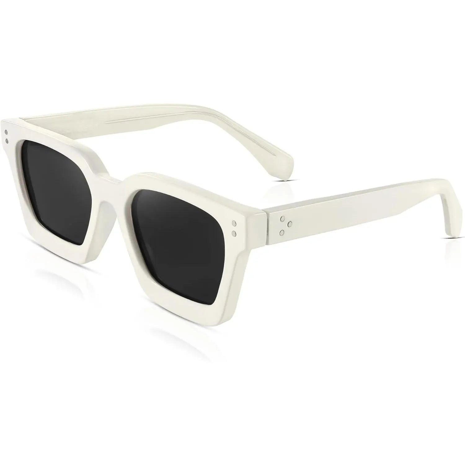 Polarized UV400 Sunglasses for Men and Women, Chunky Square Thick Frame, Rectangle Design B2396