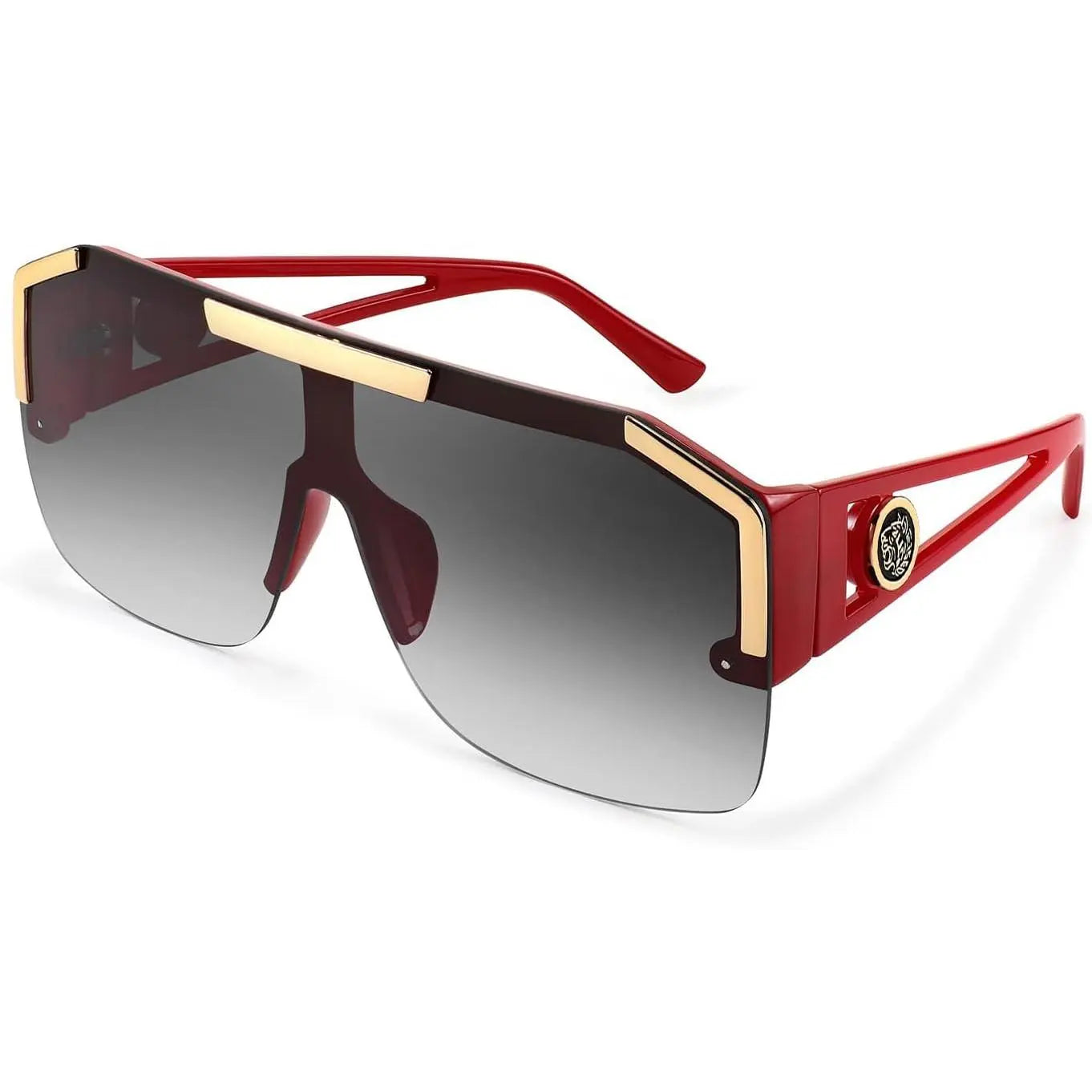 FEISEDY Unisex Oversized Square Flat Top Sunglasses with UV400 Protection - Model B2765