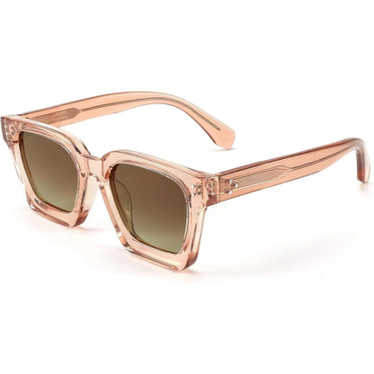 Polarized UV400 Sunglasses for Men and Women, Chunky Square Thick Frame, Rectangle Design B2396