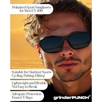 GRINDERPUNCH Polarized Sport Sunglasses for Men and Women - Ideal for Baseball, Running, Cycling, Fishing, Golf, and Driving