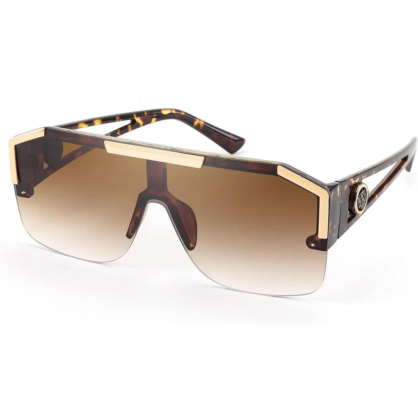 FEISEDY Unisex Oversized Square Flat Top Sunglasses with UV400 Protection - Model B2765