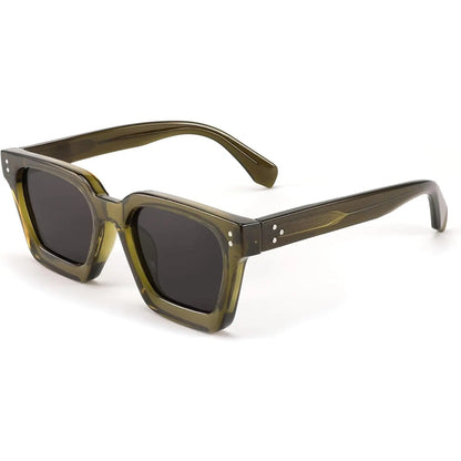 Polarized UV400 Sunglasses for Men and Women, Chunky Square Thick Frame, Rectangle Design B2396