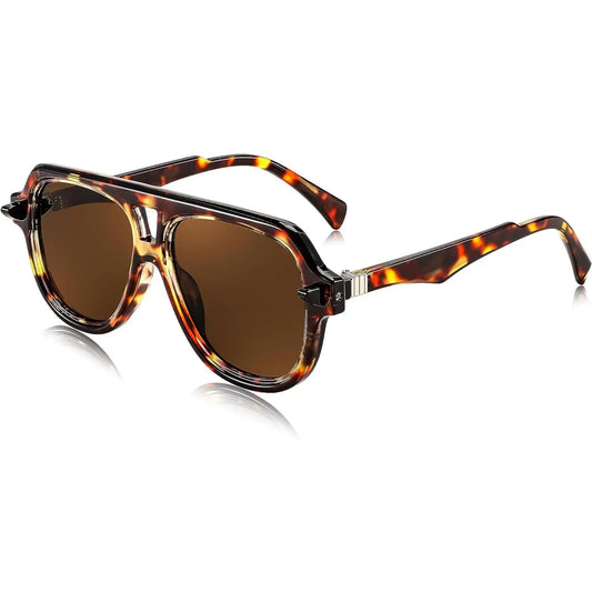 FEISEDY Retro 1970s Large Frame Sunglasses for Men and Women with UV400 Protection - Model B0030
