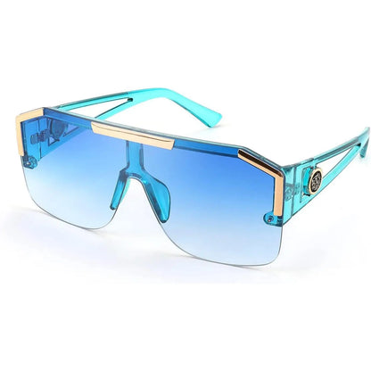 FEISEDY Unisex Oversized Square Flat Top Sunglasses with UV400 Protection - Model B2765