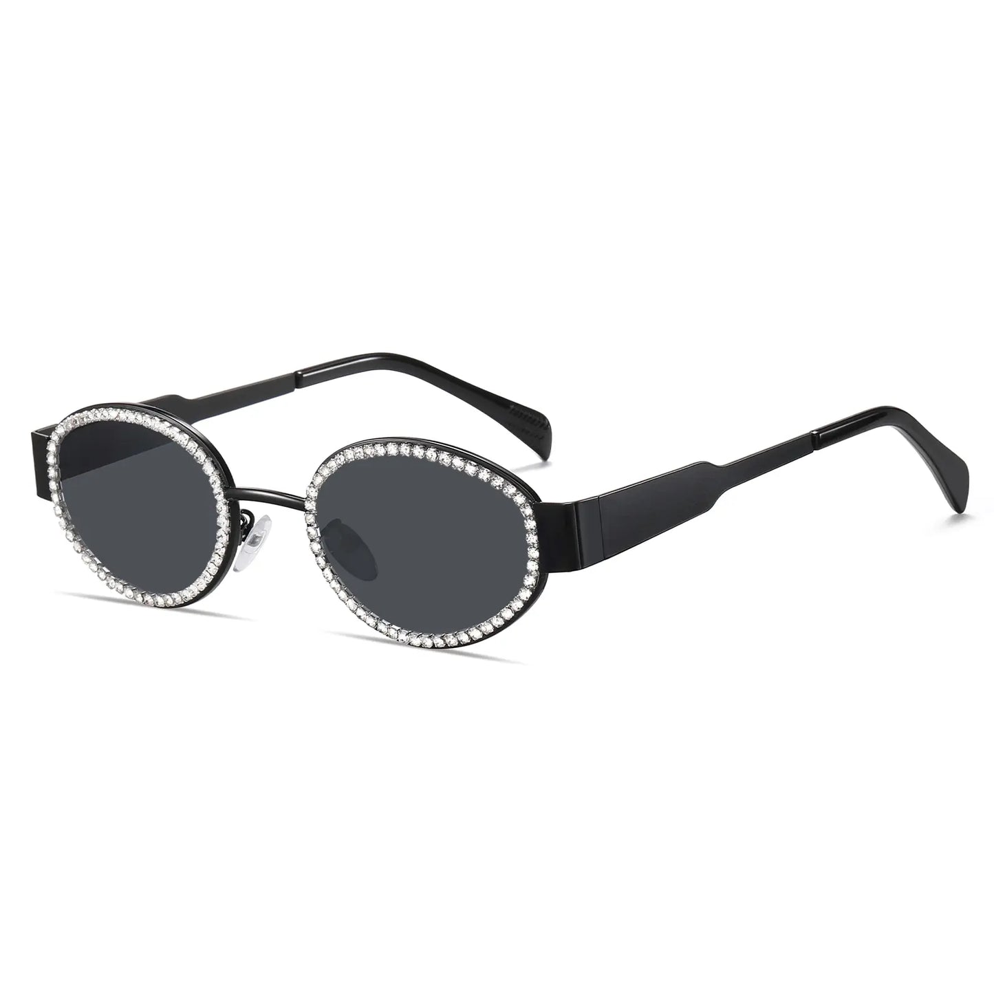 Retro Oval Sunglasses Womens Men Trendy Rhinestone Sun Glasses Classic Shades