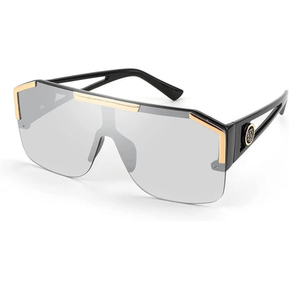 FEISEDY Unisex Oversized Square Flat Top Sunglasses with UV400 Protection - Model B2765