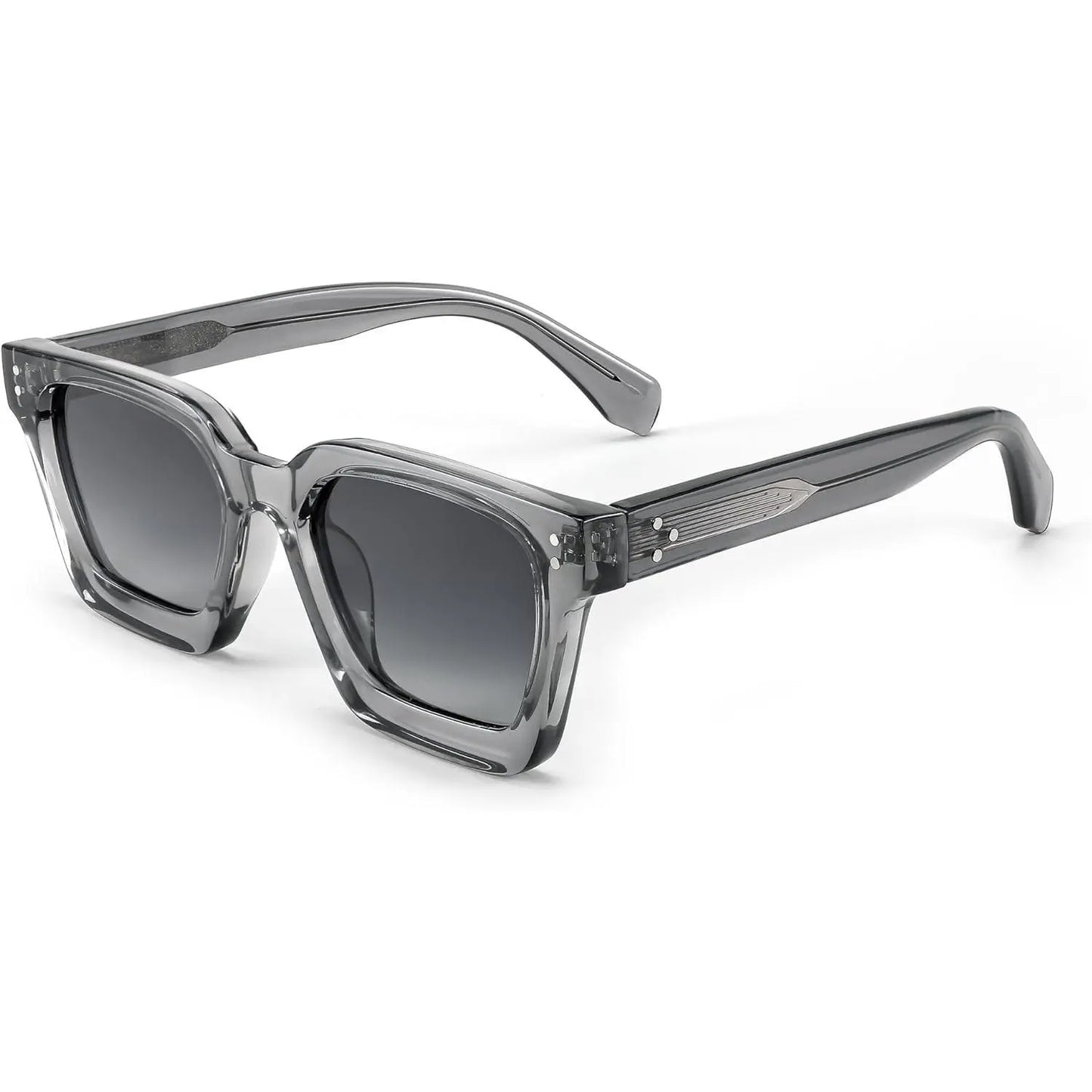 Polarized UV400 Sunglasses for Men and Women, Chunky Square Thick Frame, Rectangle Design B2396