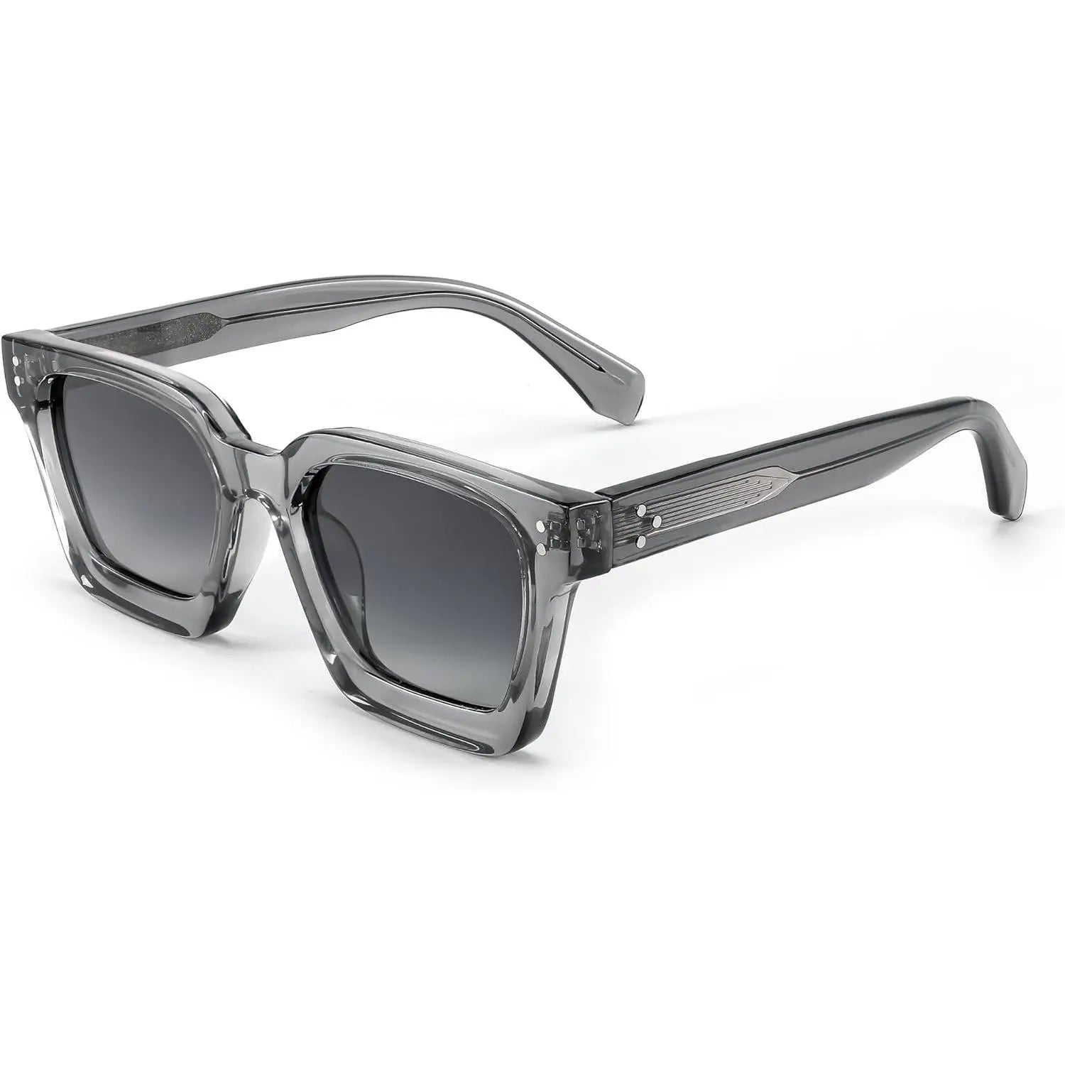 Polarized UV400 Sunglasses for Men and Women, Chunky Square Thick Frame, Rectangle Design B2396