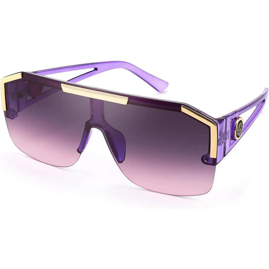 FEISEDY Unisex Oversized Square Flat Top Sunglasses with UV400 Protection - Model B2765