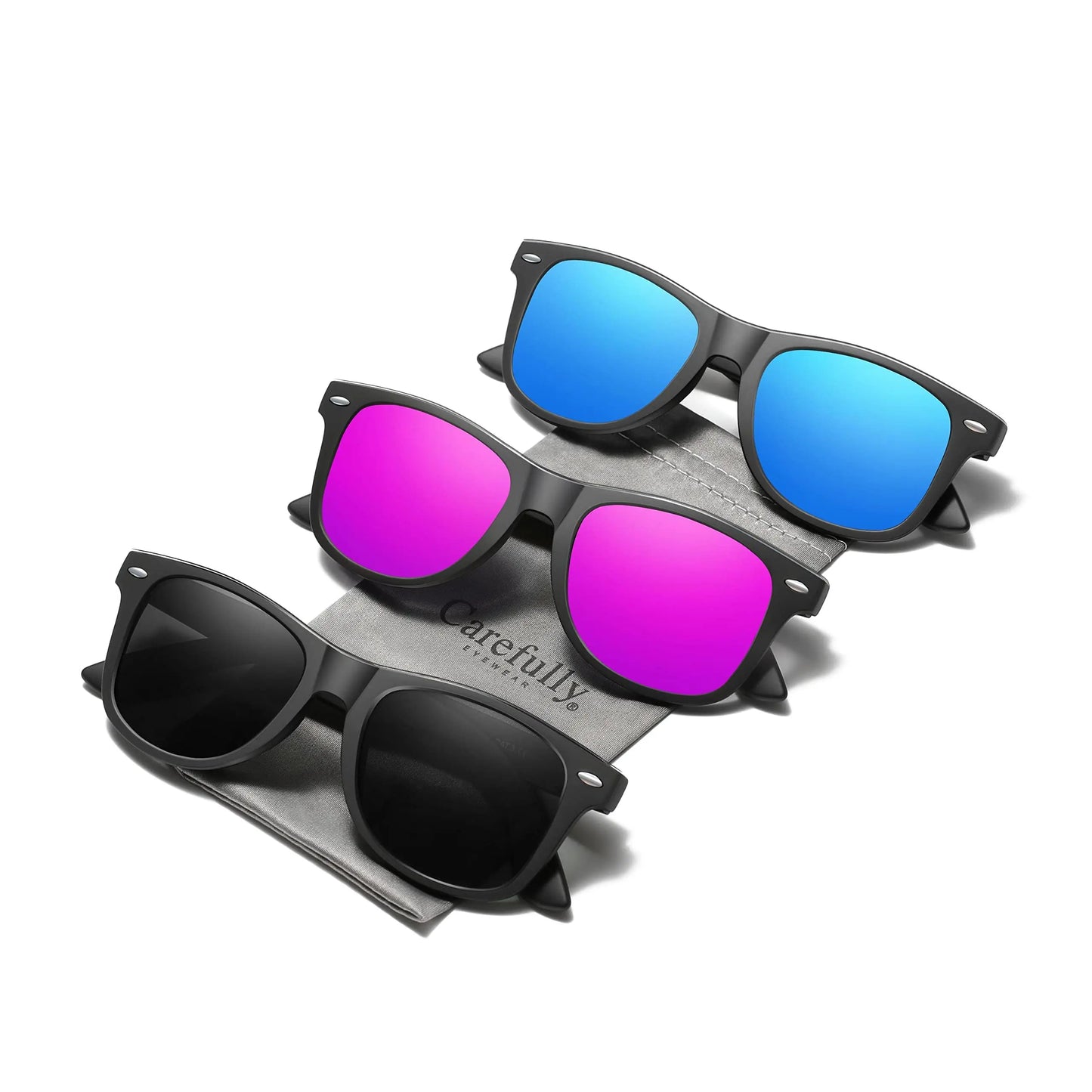 Polarized Square Sunglasses for Men and Women - UV Protection Fishing Glasses (3 Pack) N1002