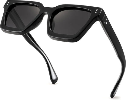 Polarized UV400 Sunglasses for Men and Women, Chunky Square Thick Frame, Rectangle Design B2396