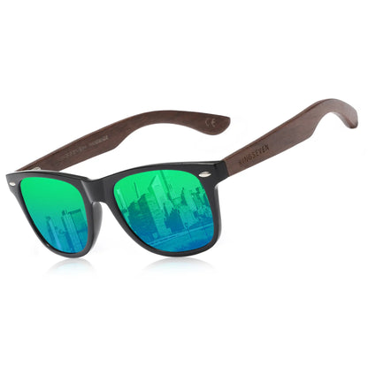 KINGSEVEN Black Walnut Sunglasses for Men and Women Wood Polarized Sun Glasses Men'S Glasses Handmade UV400 Sunglasses 5520