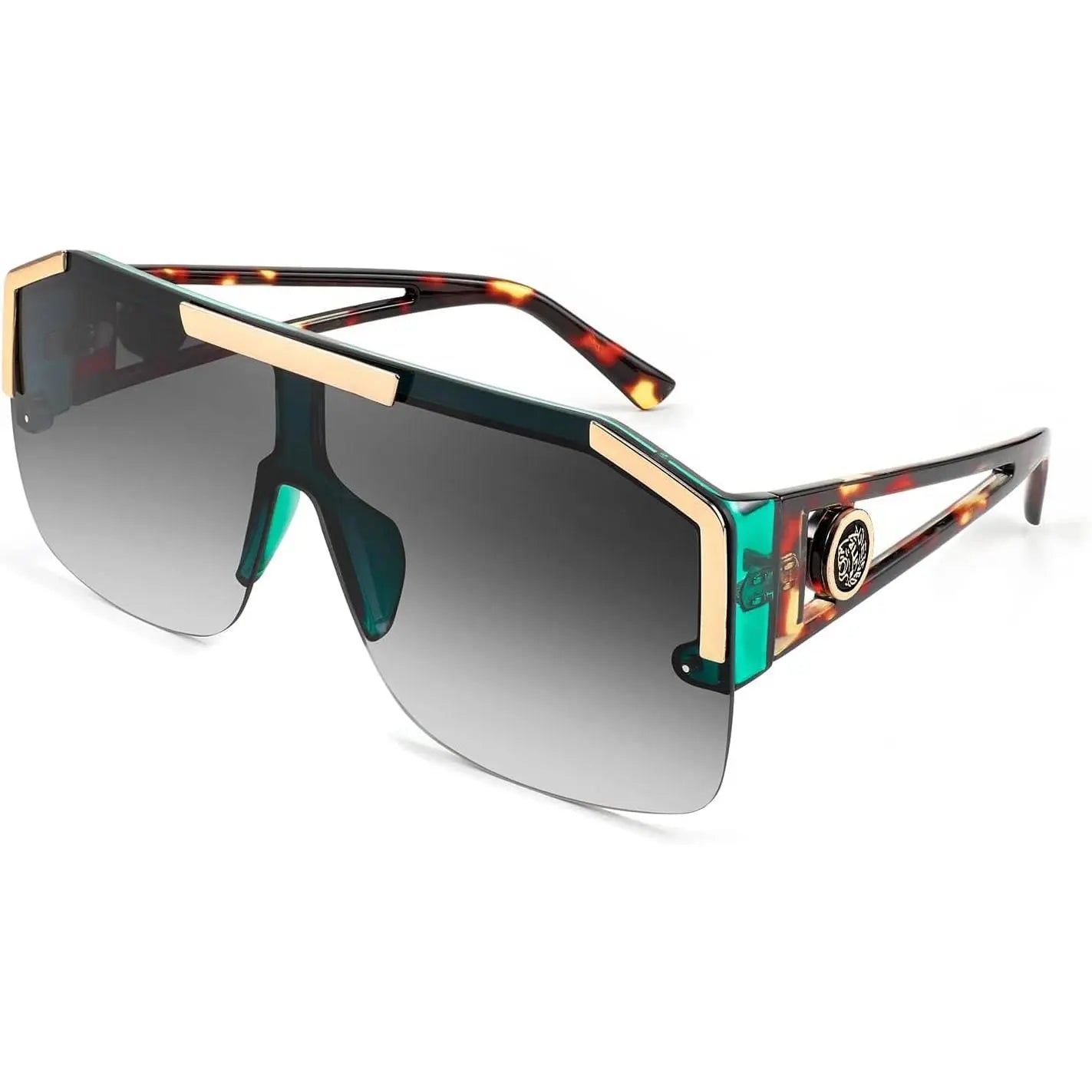 FEISEDY Unisex Oversized Square Flat Top Sunglasses with UV400 Protection - Model B2765